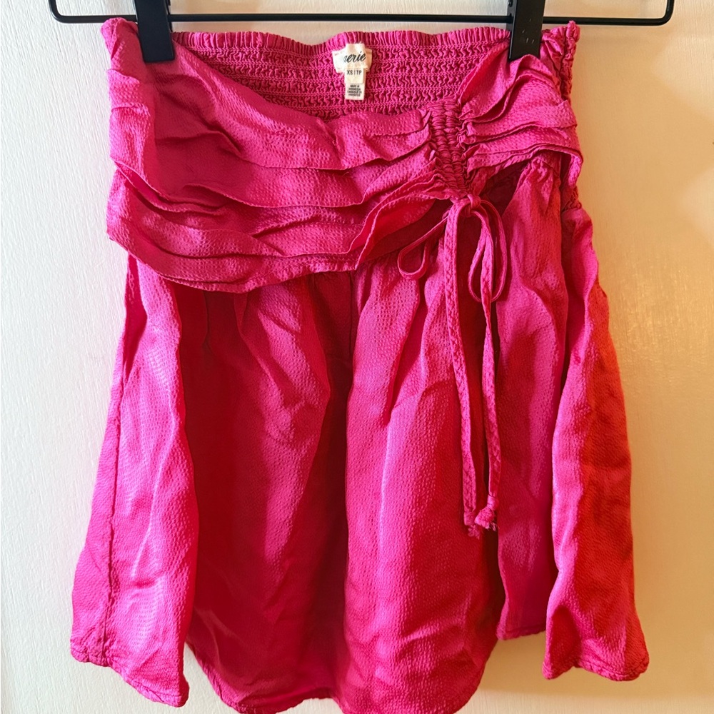 Aerie Bright Hot Pink Ruffled Skirt